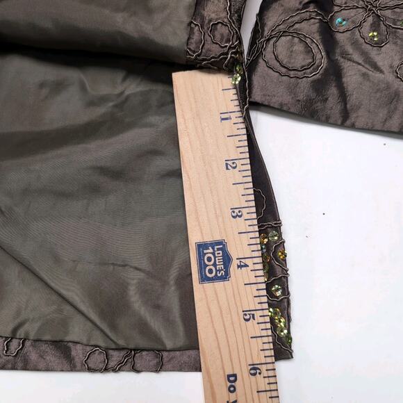 Susan Graver Sequin Embroidered Jacket Women's Plus Size 1X Green/Brown Dressy - Picture 16 of 16